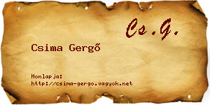 Csima Gergő névjegykártya